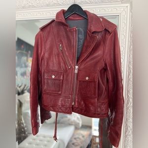 Red Zadig & Voltaire motor leather jacket